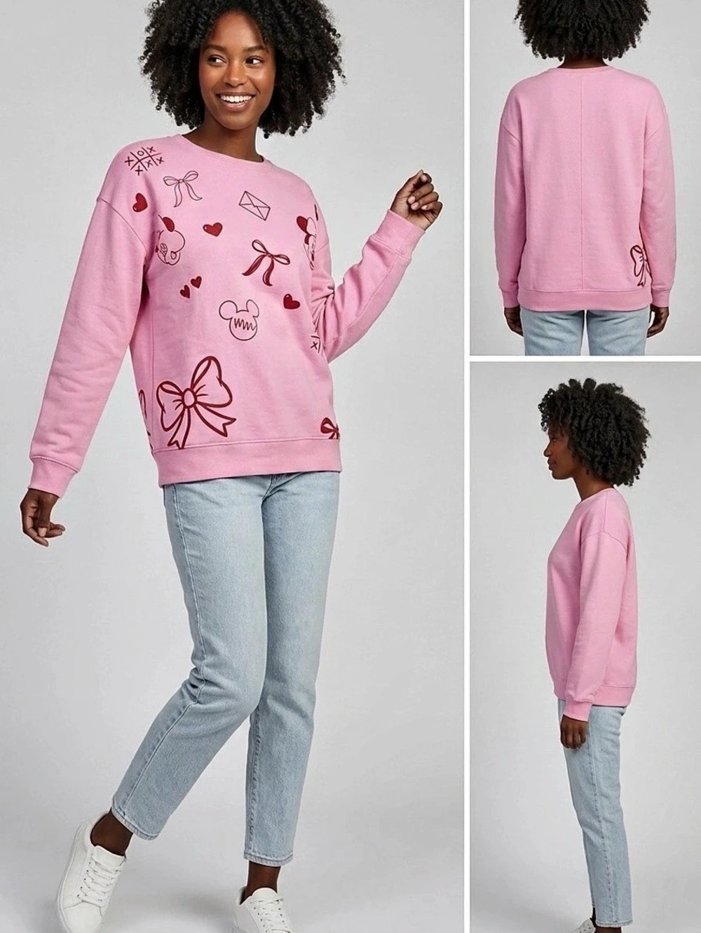 Disney BoxLunch graphic sweatshirt Graphic Sweatshirt Pink Large Like New